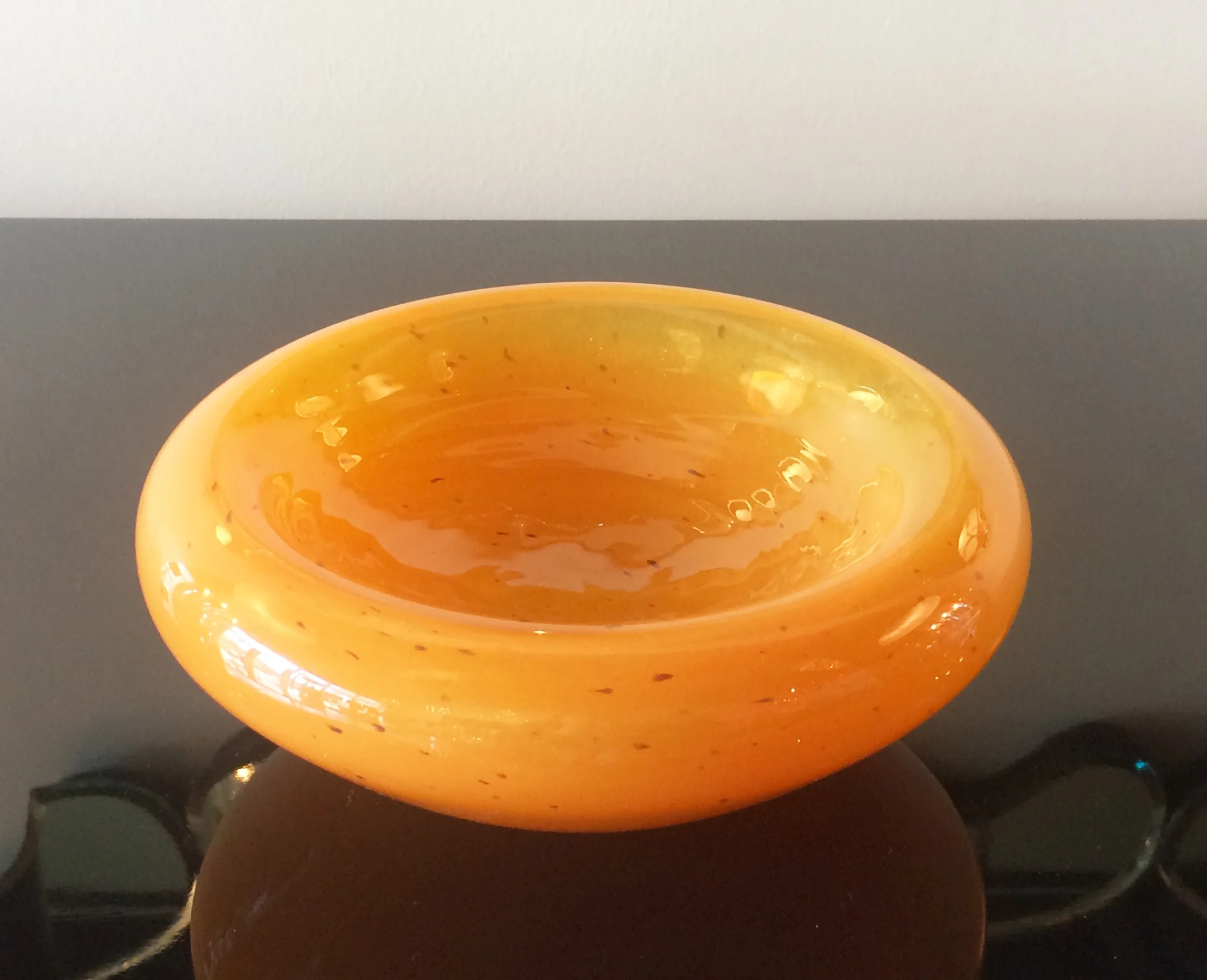 SOLD   Bright orange art glass
