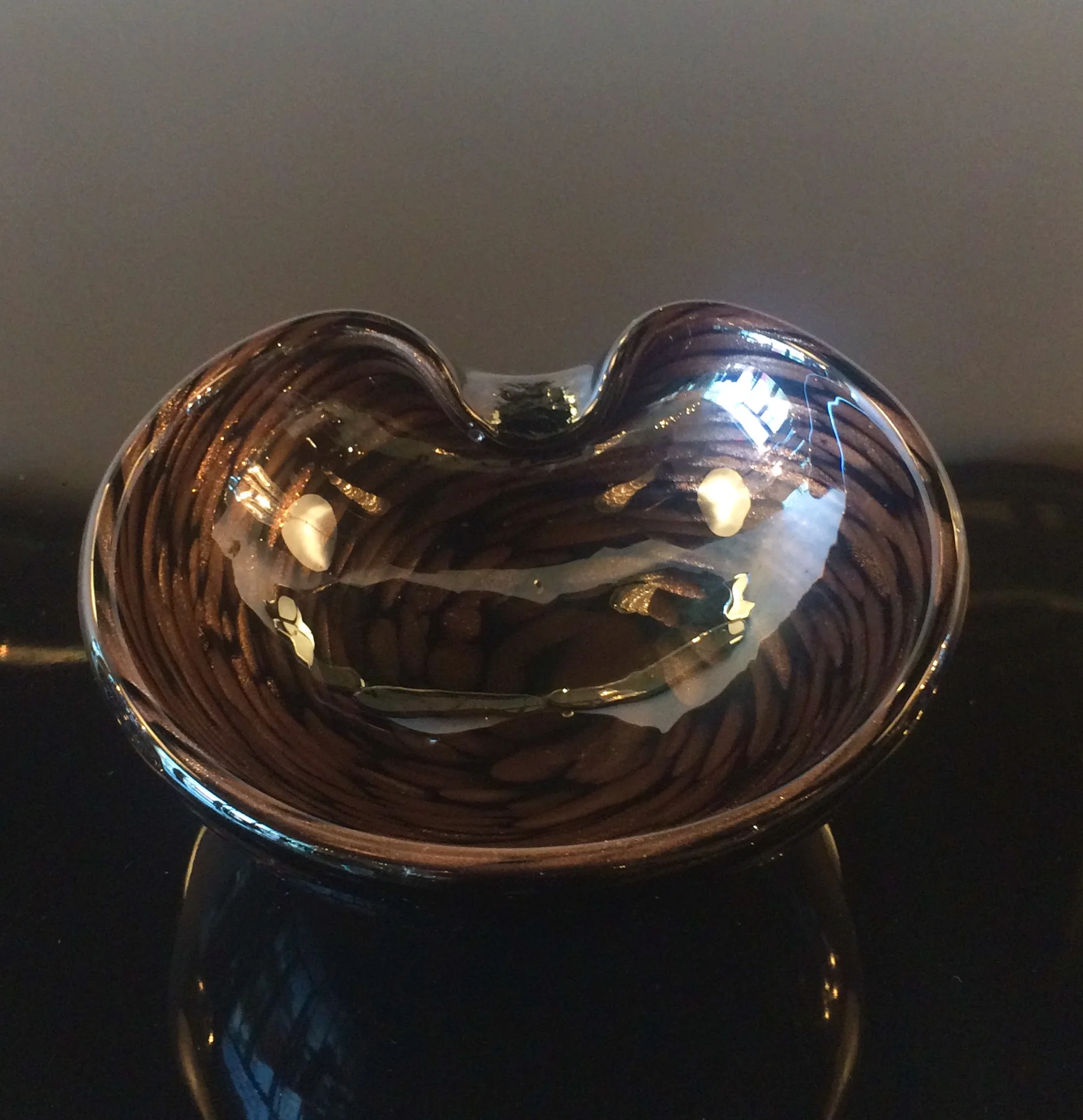 SOLD    black Murano bowl 