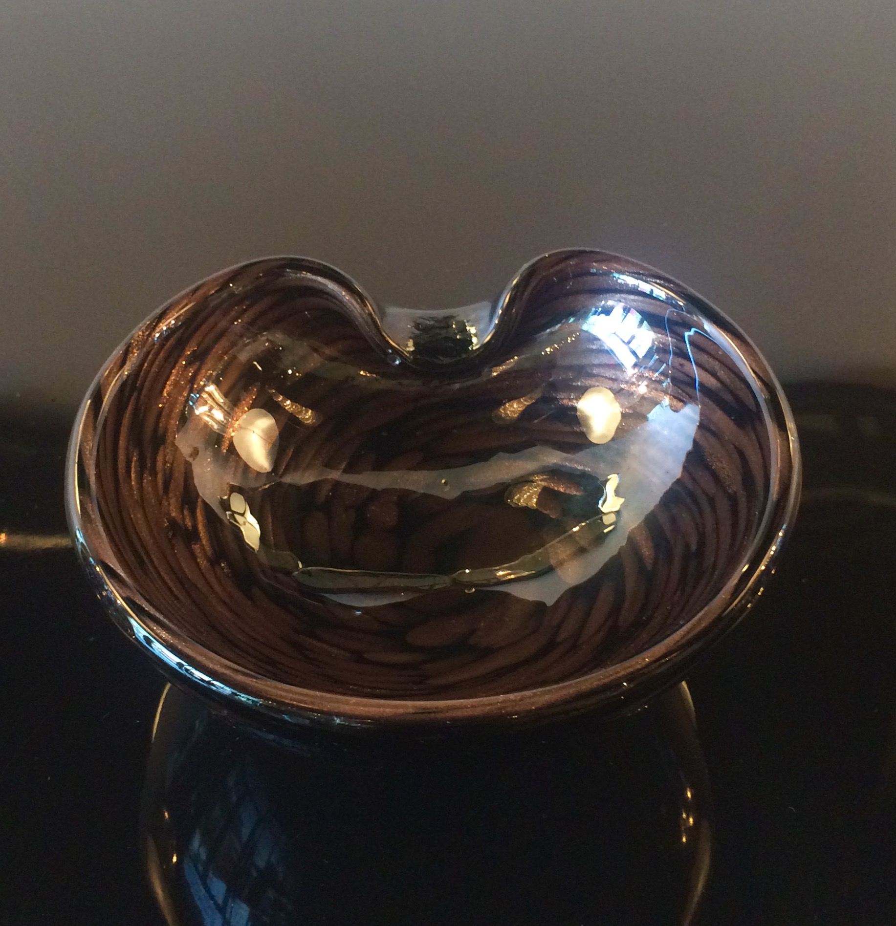 SOLD black Murano bowl