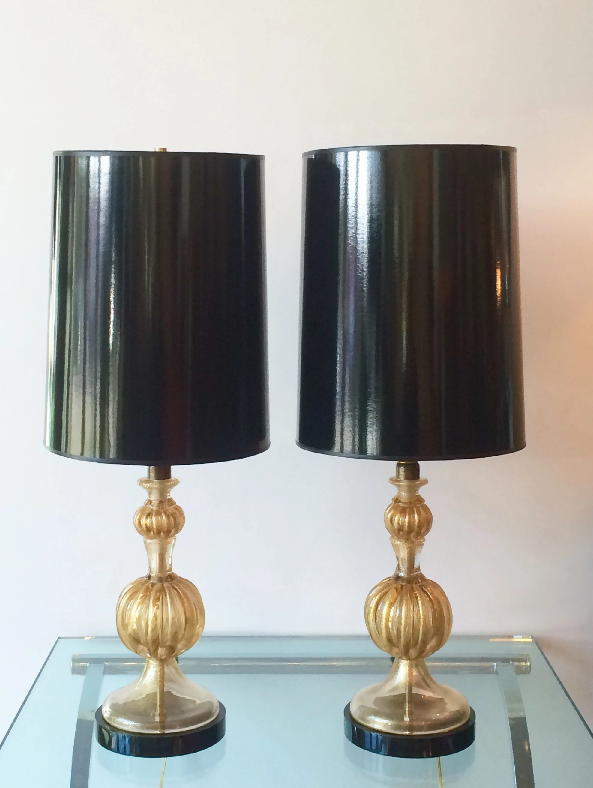 SOLD    Pair Murano lamps
