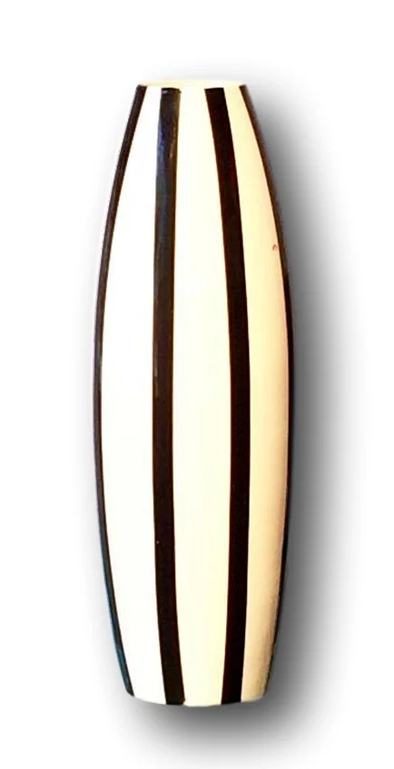 SOLD    1970's Black & white striped West German vase