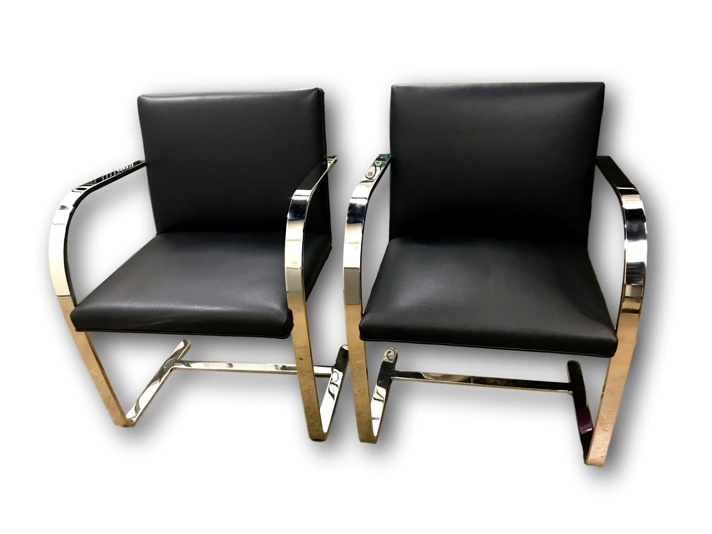 Pair 1970's Brno Stainless steel chairs