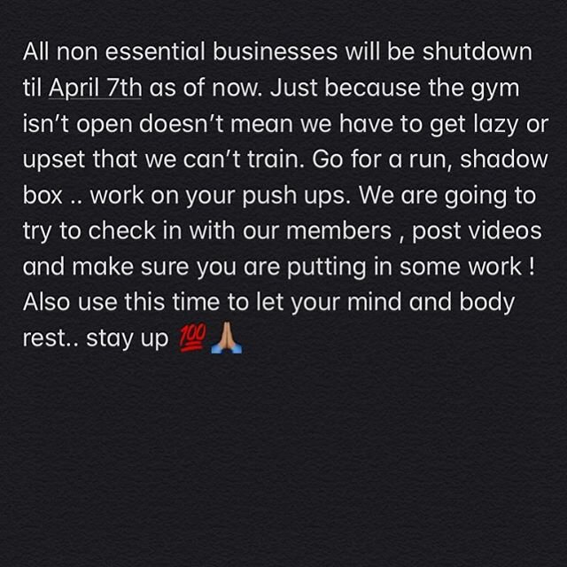 We got this guys! Just a few weeks .. make a daily plan to put some work in and hold yourselves accountable for it !! Life is hard right now but it&rsquo;s nothing our #wreck squad family can&rsquo;t deal with ✊🏽