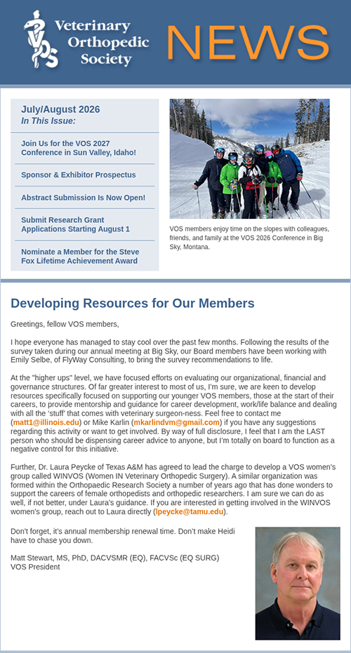 VOS July/August newsletter