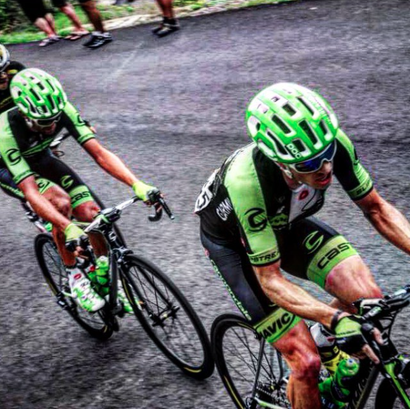 Italian Stallion, Moreno Moser, and I on climb one. 