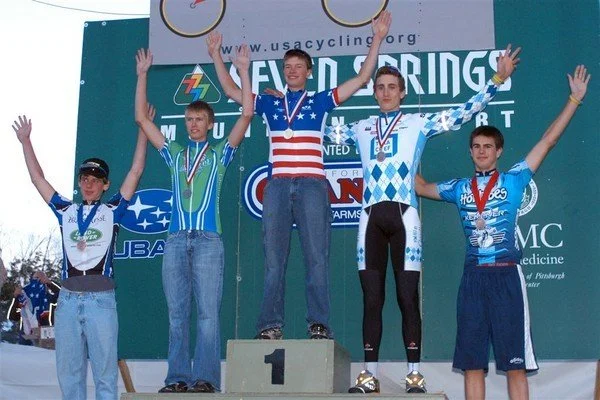 2007 Time Trial 17-18 Nationals podium. Not only did I not own a power meter, I wore jeans on the podium.