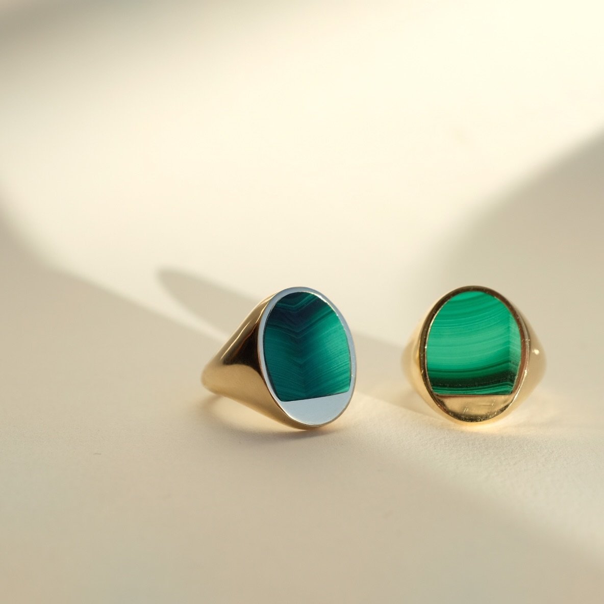 Some malachite signets made a few years back and a reminder that I need to do some more lapidary work! The waves and lines feel like a form of ASMR when I look at them - anyone else?