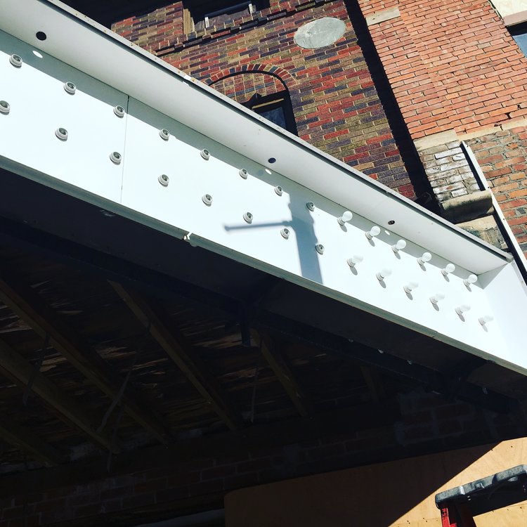 LED lights start to return to the marquee. Baby steps! February 2017.