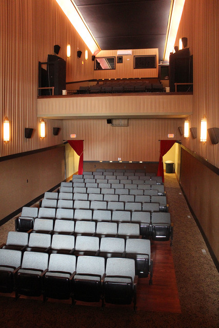 The beautifully rehabilitated Iowa Theater, as seen from the stage. May 2017.