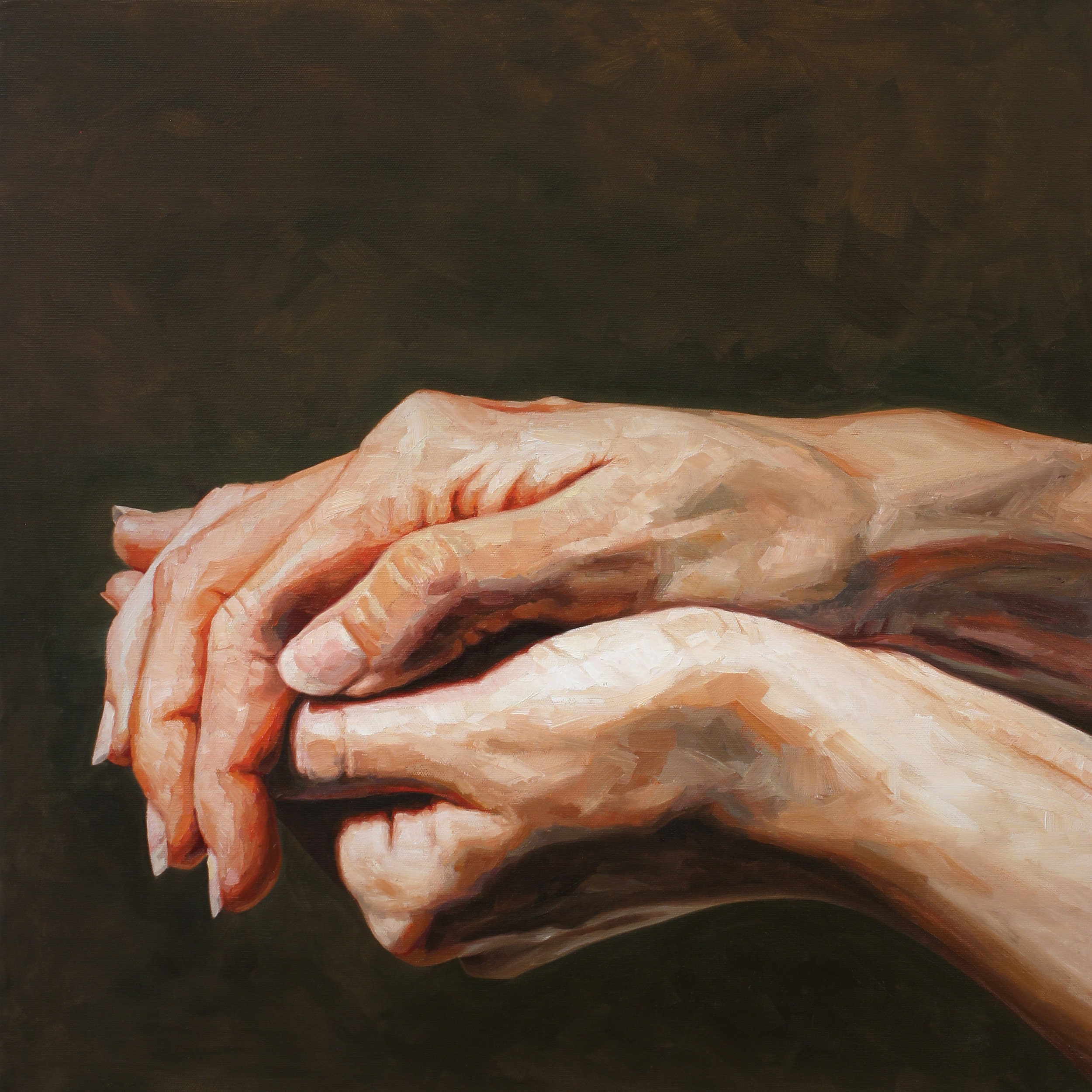 Hummingbird love (I will protect you) 2016, 24" x 24", oil on canvas