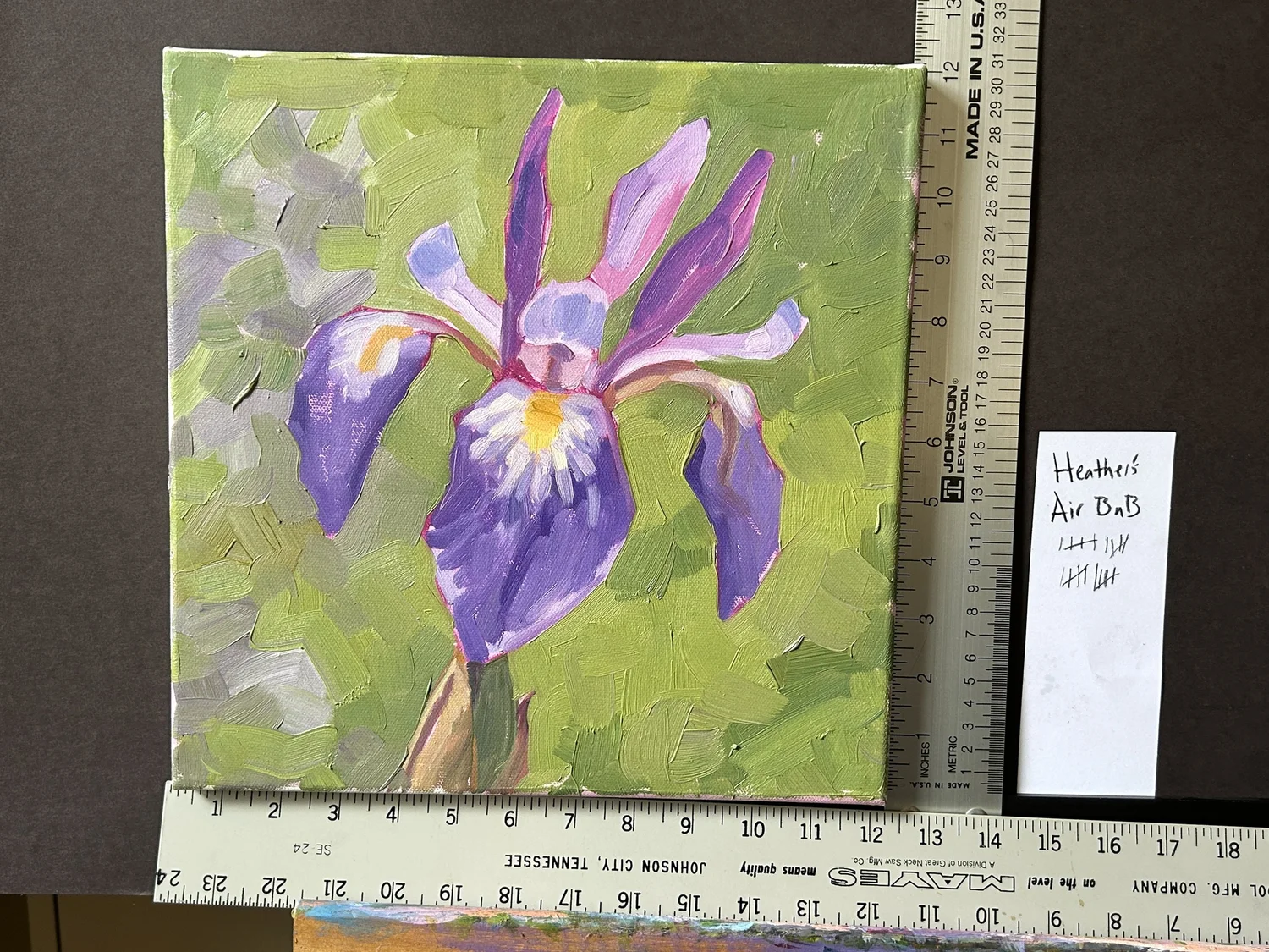 Purple Iris 2024, 12”x12”, oil on canvas - MH20 — Elody Gyekis