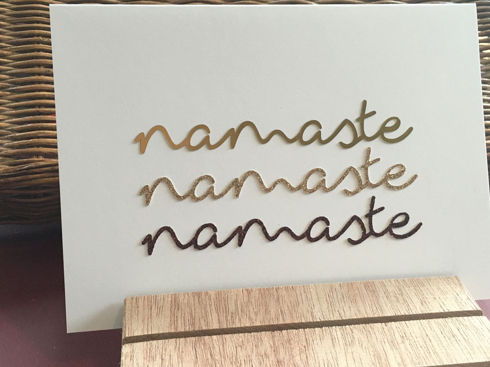 Melissa's Namaste Cubed card.