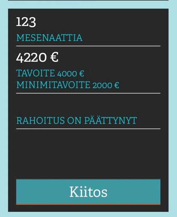 Neljä vuotta sitten käynnistyi mesenaattikampanjamme, joka oli tuloksekas: sen myötä debyyttialbumimme toteutui ❤️. 
Jos levyn sisältö on päässyt unohtumaan, muistiinpalautus onnistuu helposti esimerkiksi YouT