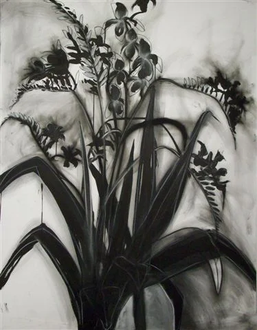   Orchid 2009 
 40&rdquo; x 32&rdquo; ink and charcoal on museum board  