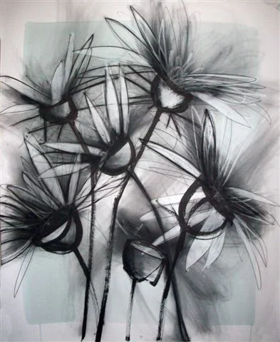   Daisy 2009 
 40&rdquo; x 32&rdquo; ink and charcoal on museum board unframed/FF sale Cathy Ellikson  