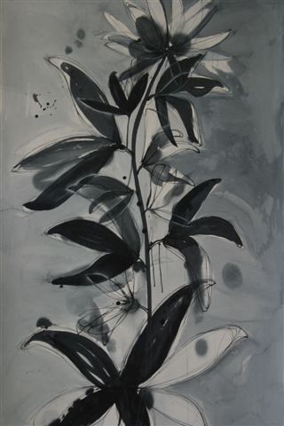   Blue II 2009 
 60&rdquo; x 40&rdquo; ink and charcoal on museum board  