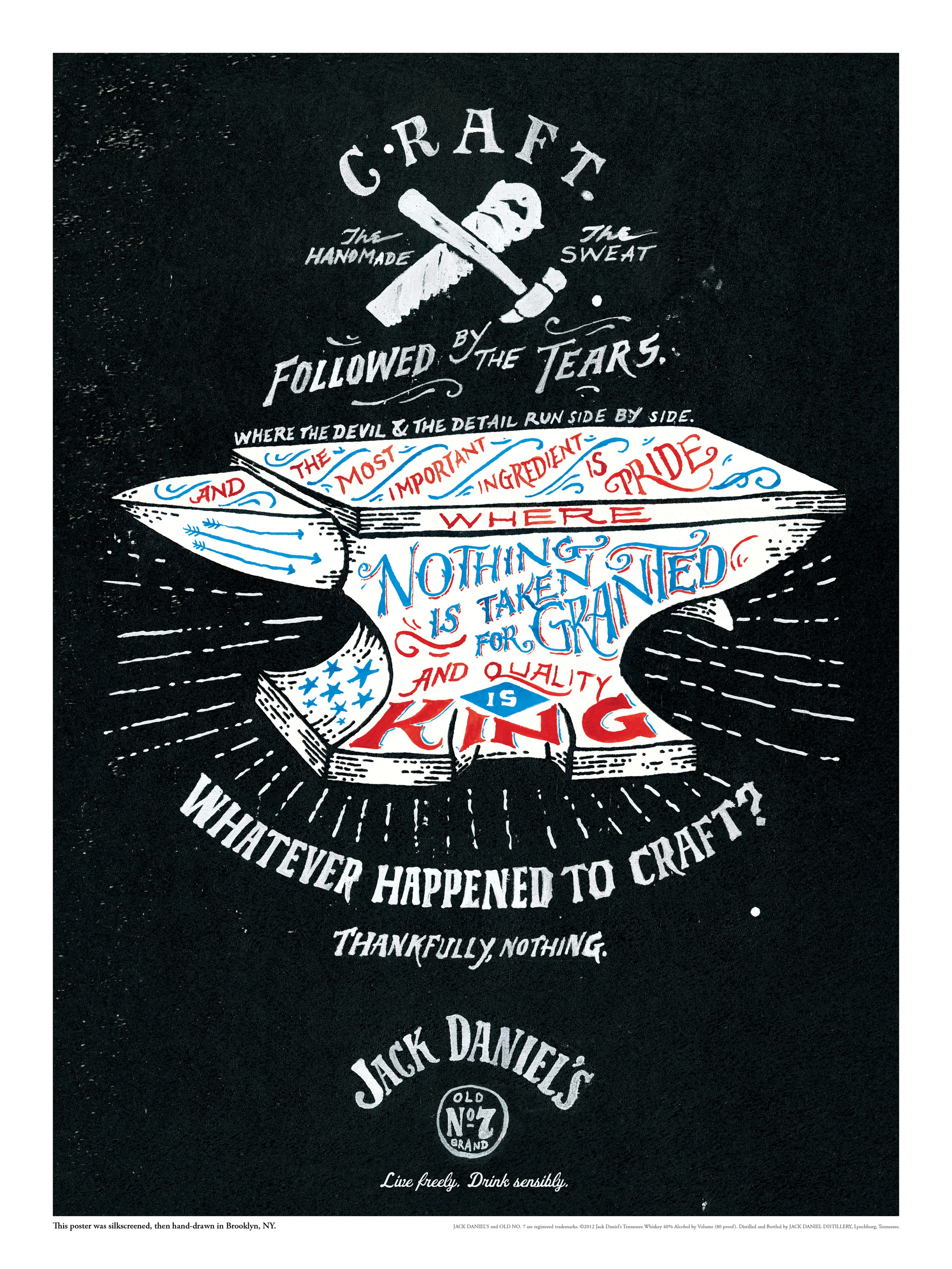 This poster was silkscreened, then hand-drawn in Brooklyn, NY.