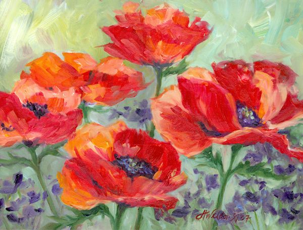 "Poppies and Purple"