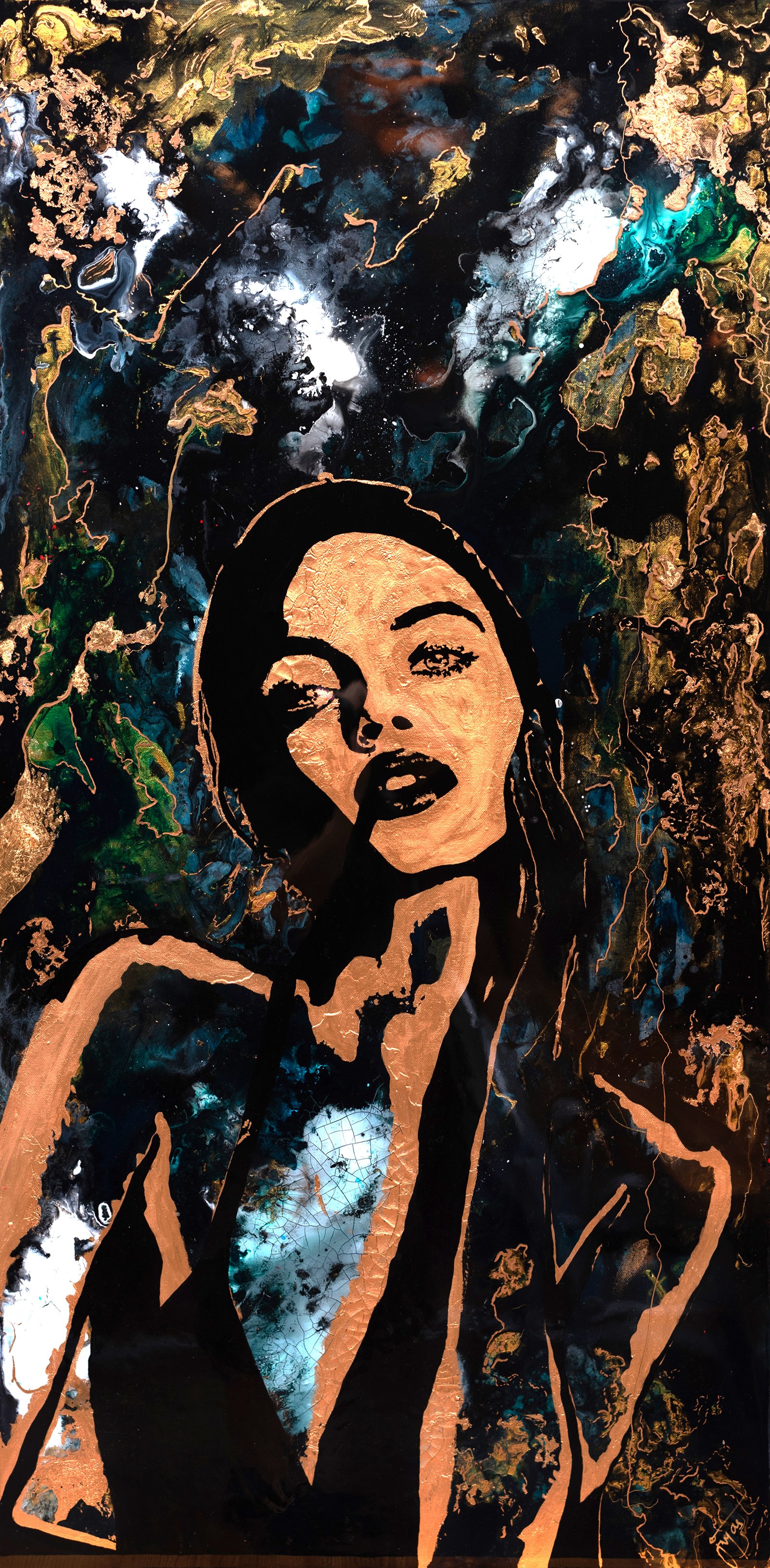 LETHE
24" x 48"
Acrylic, Gold Leaf, Resin on Canvas
