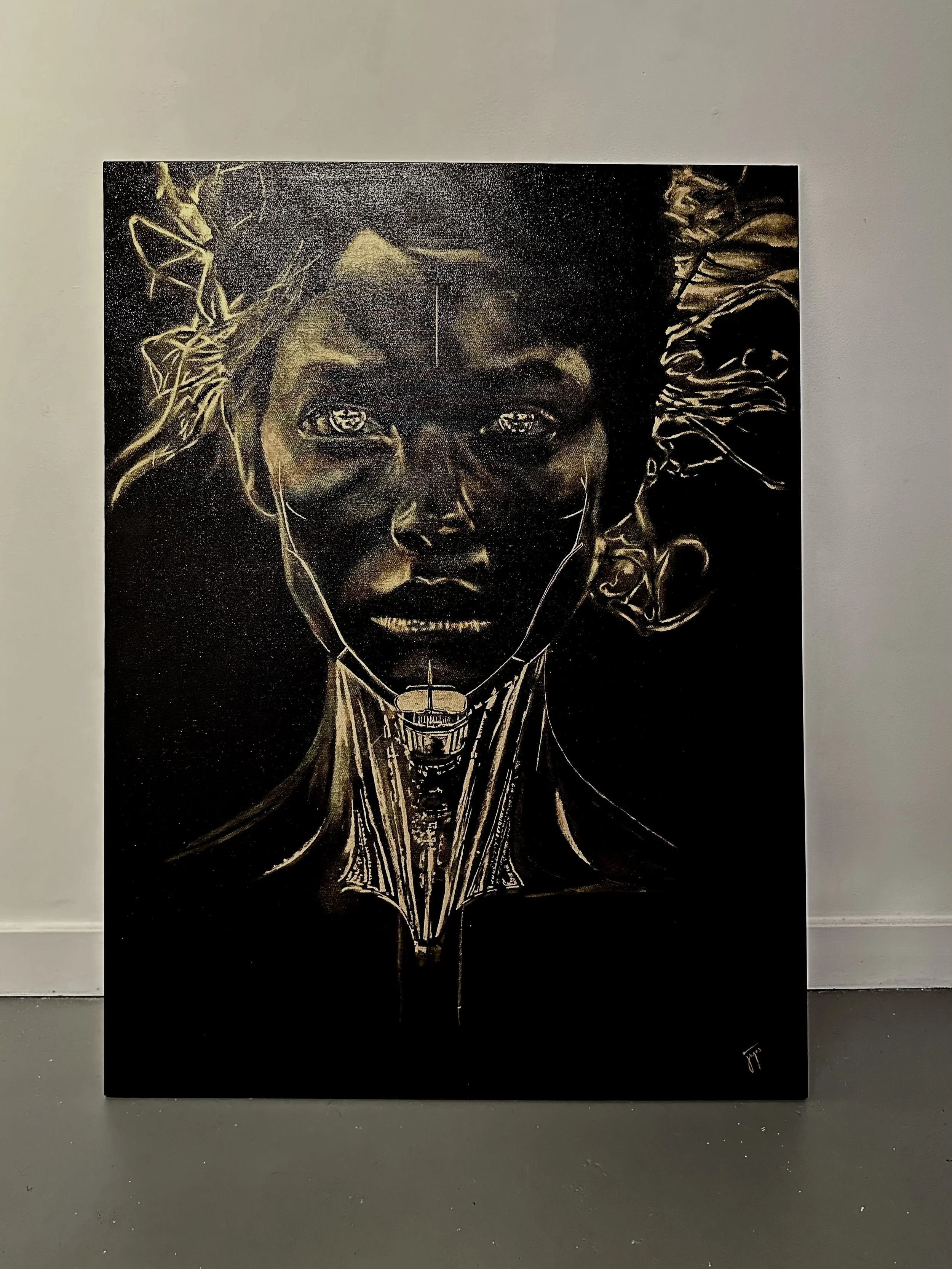 ELYSIA (Acrylic, Gold Leaf)