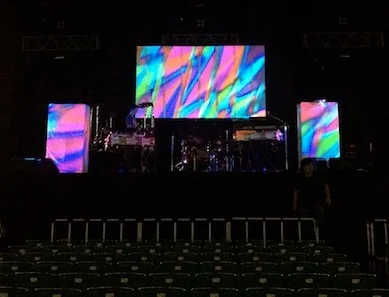 Setting up at The Budokan in Tokyo.