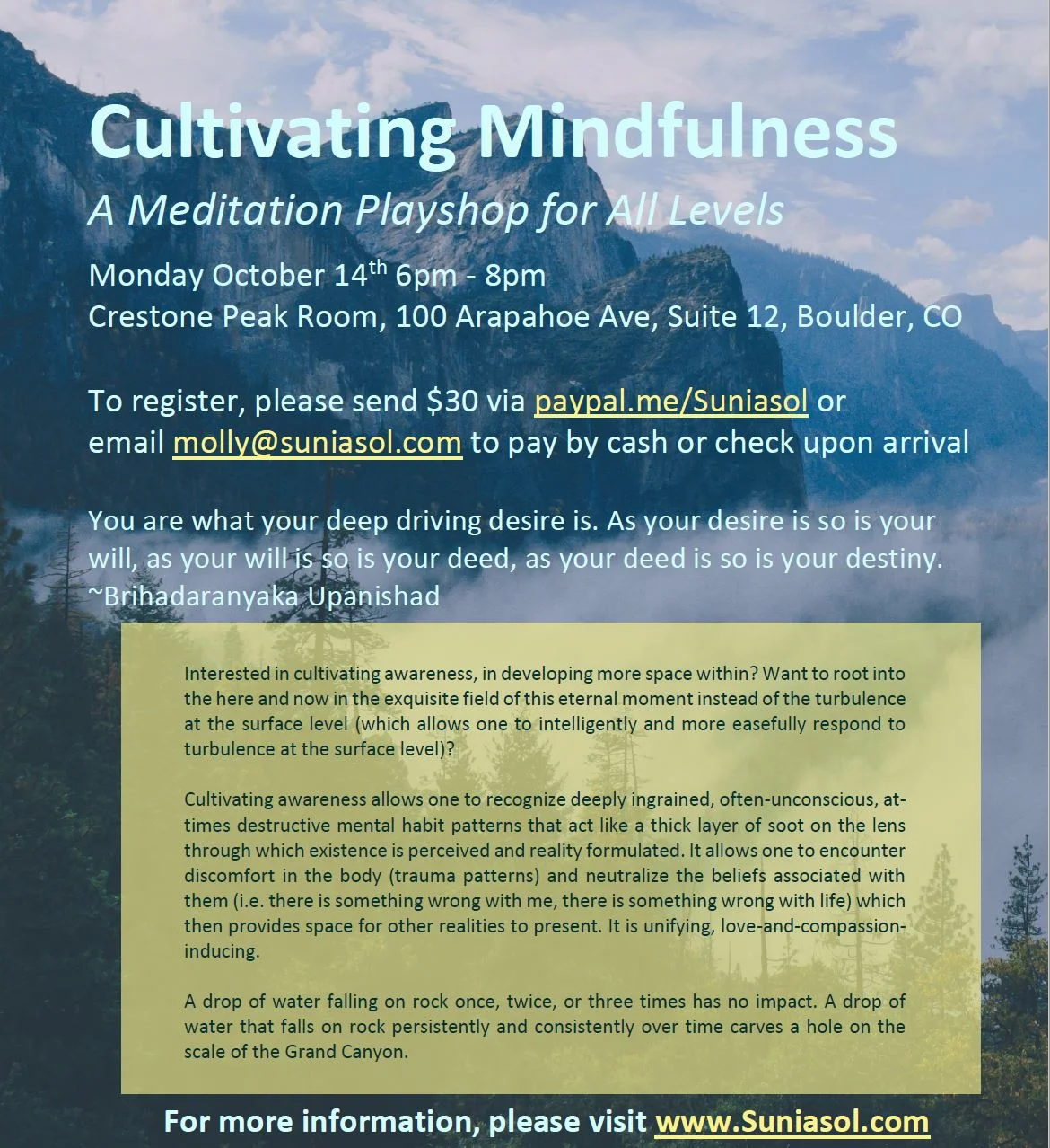 Cultivating Mindfulness: A Meditation Playshop