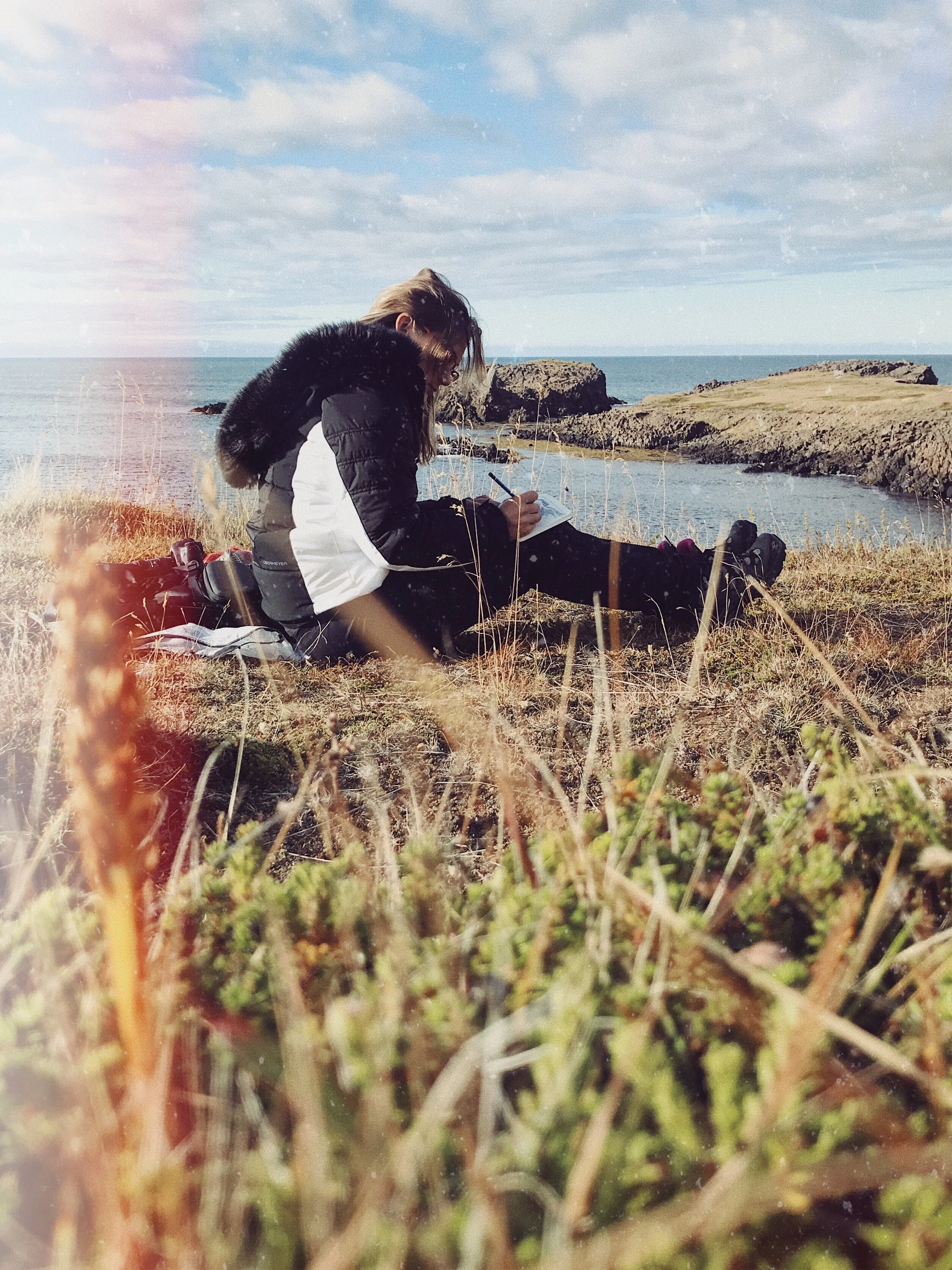 sketching at the point near Salthús House - Skagaströnd, Iceland