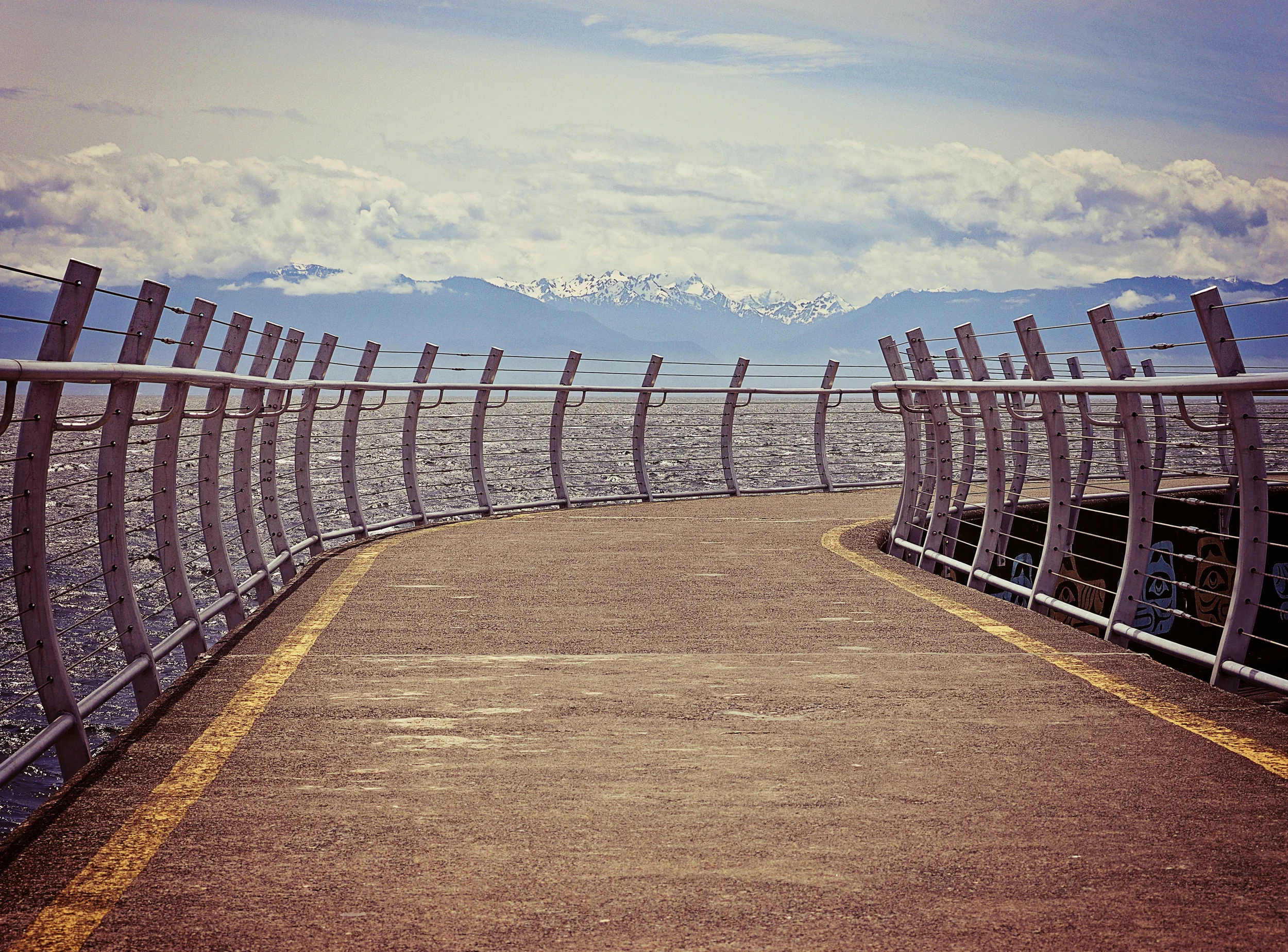 Ogden Point Breakwater with the barriers