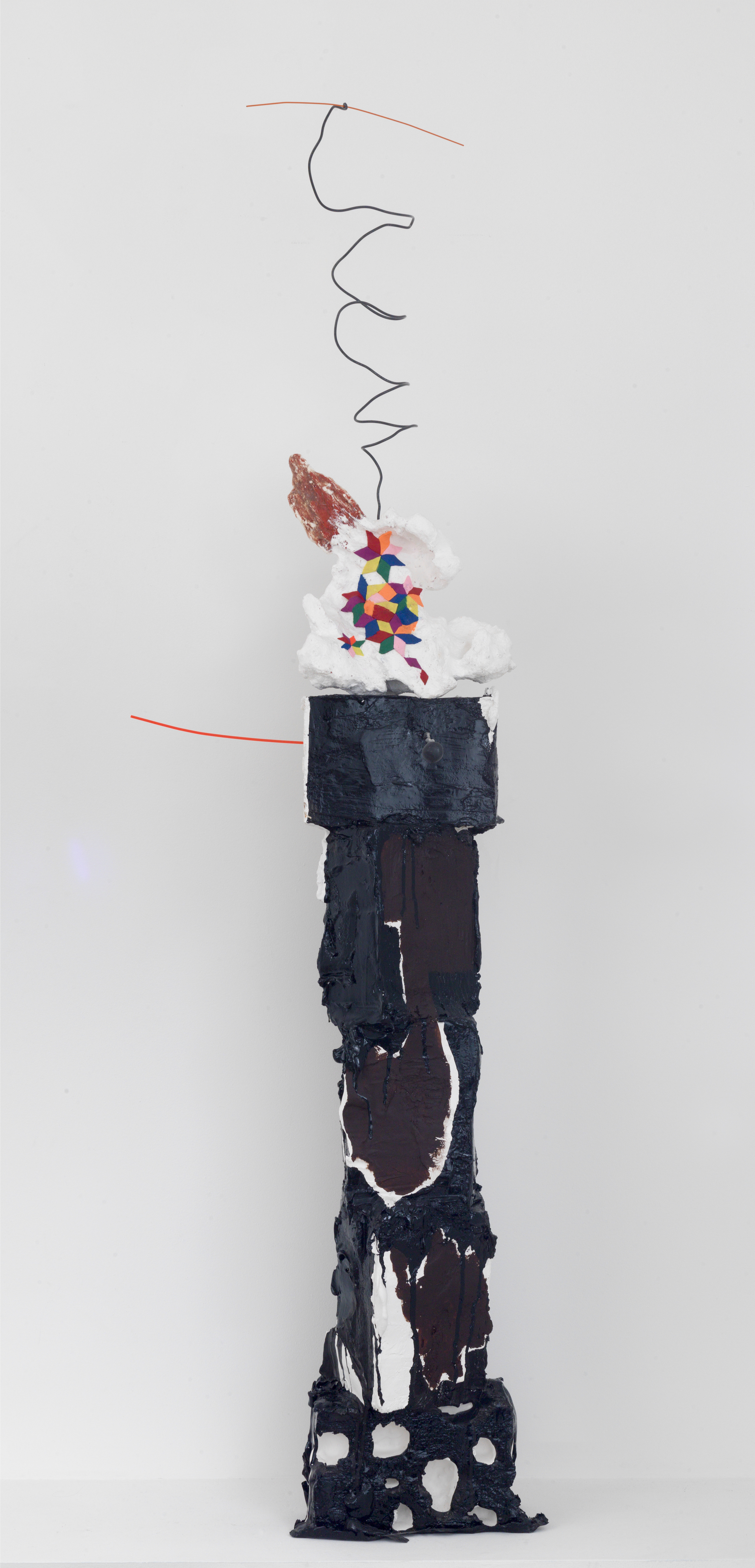 Untitled (Driftwood). 2012, 69" x 18" x 20". Foam, plaster, driftwood, papier-maché, metal, wire, modeling clay, plastic rod, acrylic, enamel.
