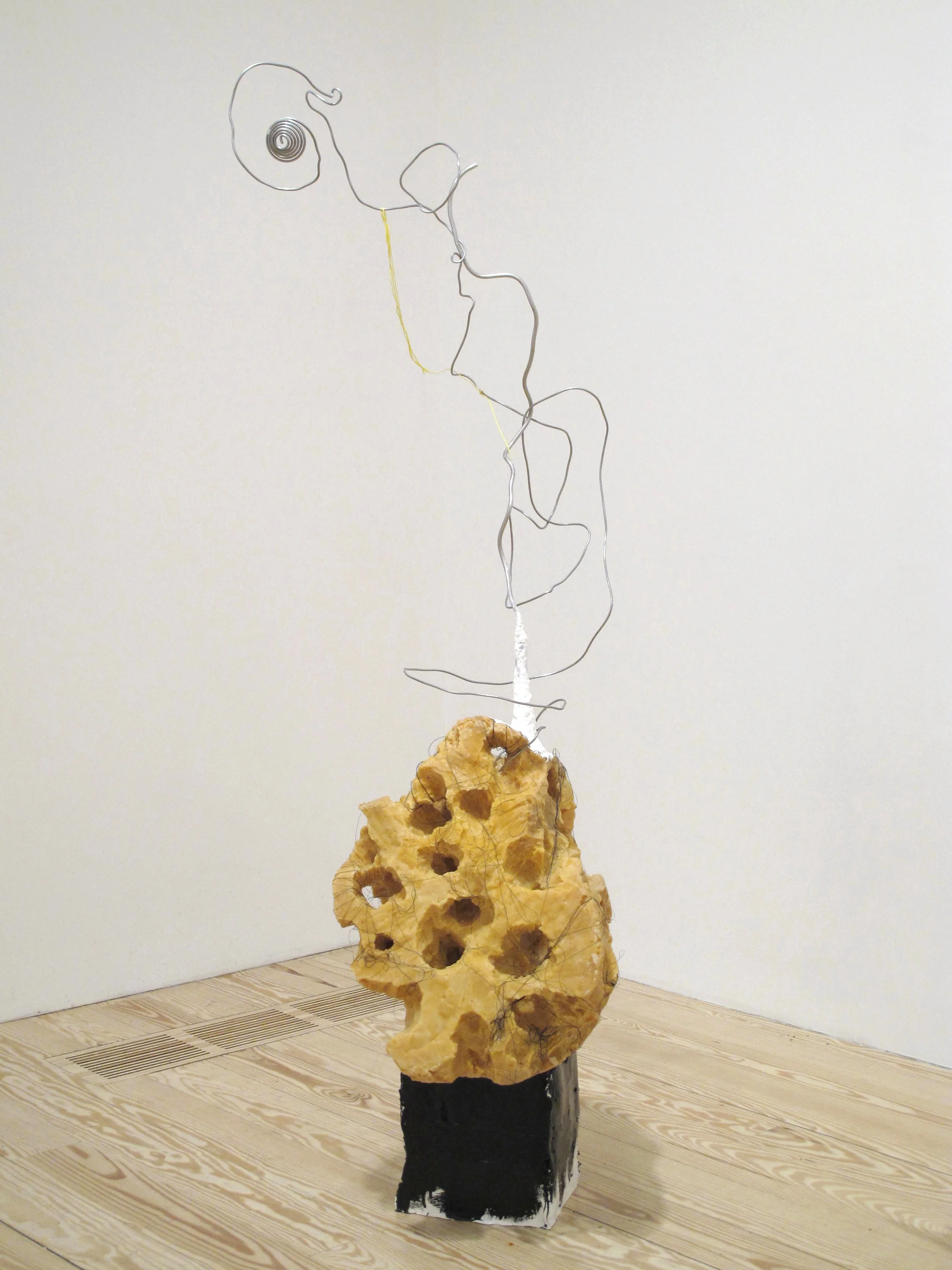Cloud Minder, 2012. 65" x 25" x 18" Foam, beeswax, metal, string, plaster, papier-maché, enamel.