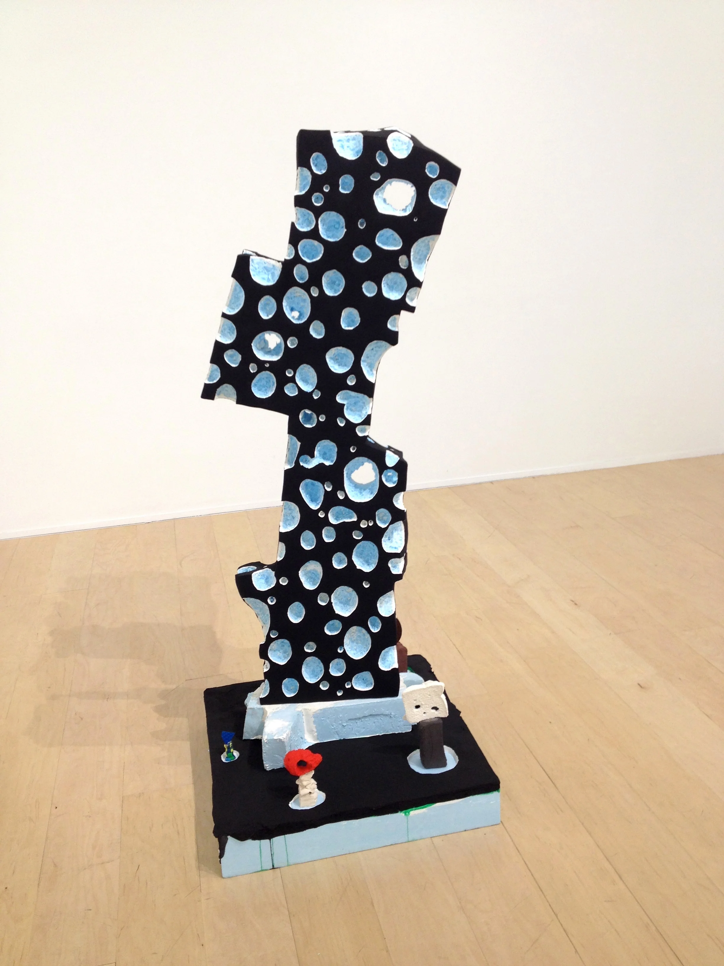 Plaza, 2016, 57" x 24" x 24", Plaster, foam, bread, paint, clay, modeling clay, Aqua-resin, mylar