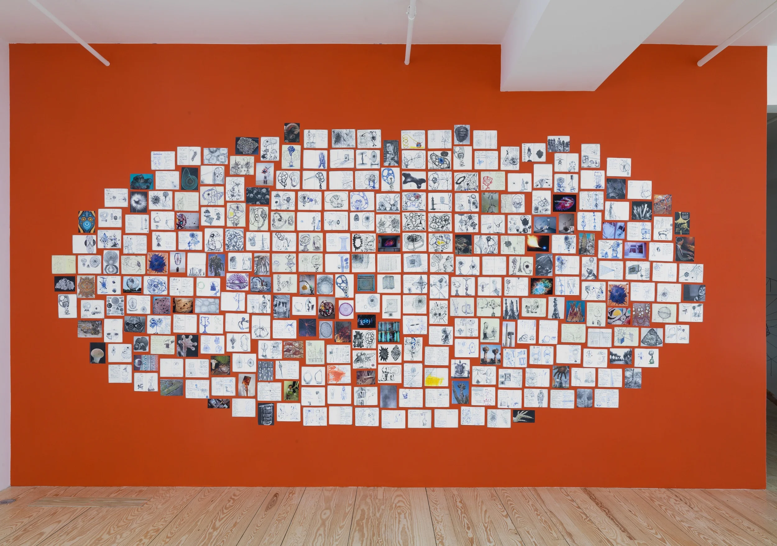 Spaghetti Love, 2013-ongoing, 87 x 184 inches (approximately), Mixed media on paper, Dimensions variable