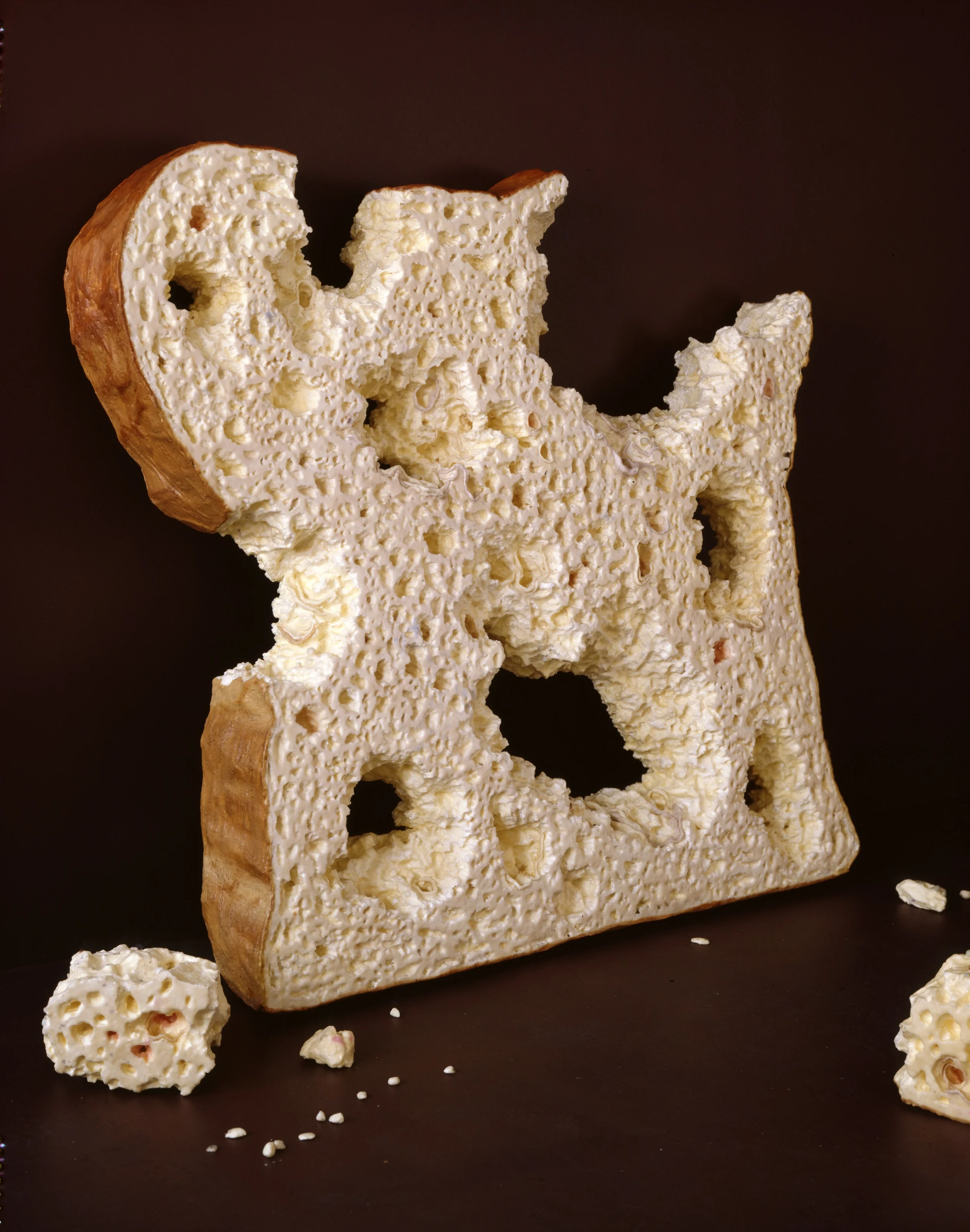 Golden White Slice 2, 1996, 53 x 57 x 6 inches, Beeswax, foam, paper-maché