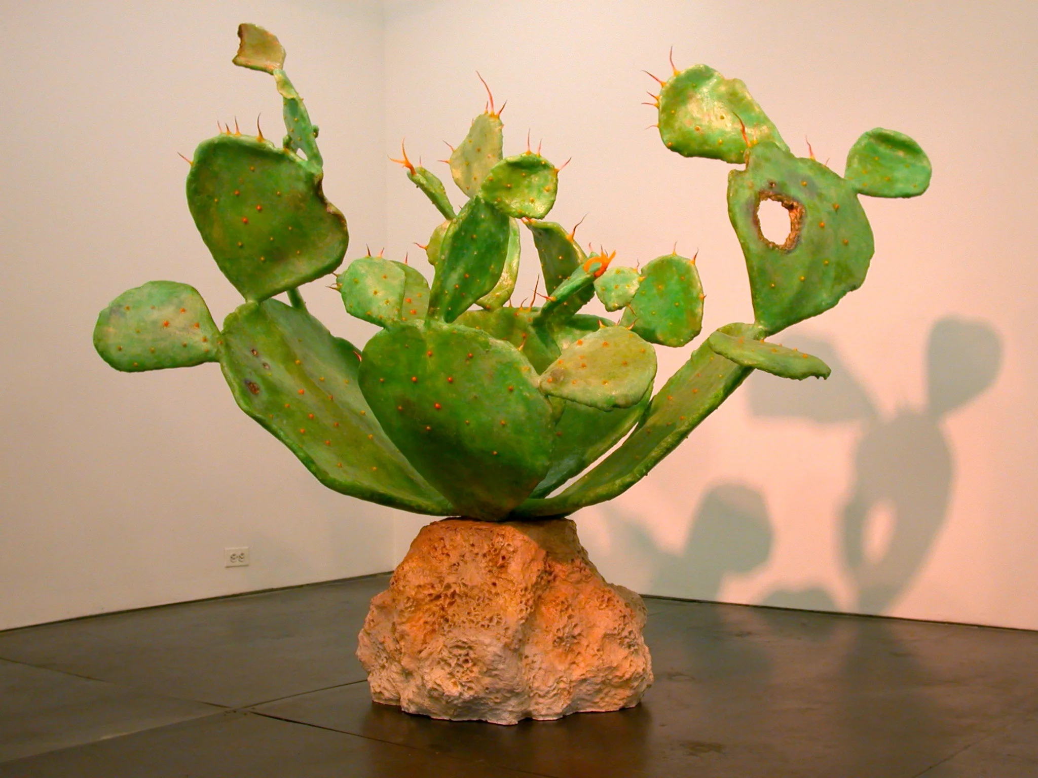 Opuntia, 2002, Beeswax, papier-maché, foam, metal, paint, 65 x 34 x 90 inches