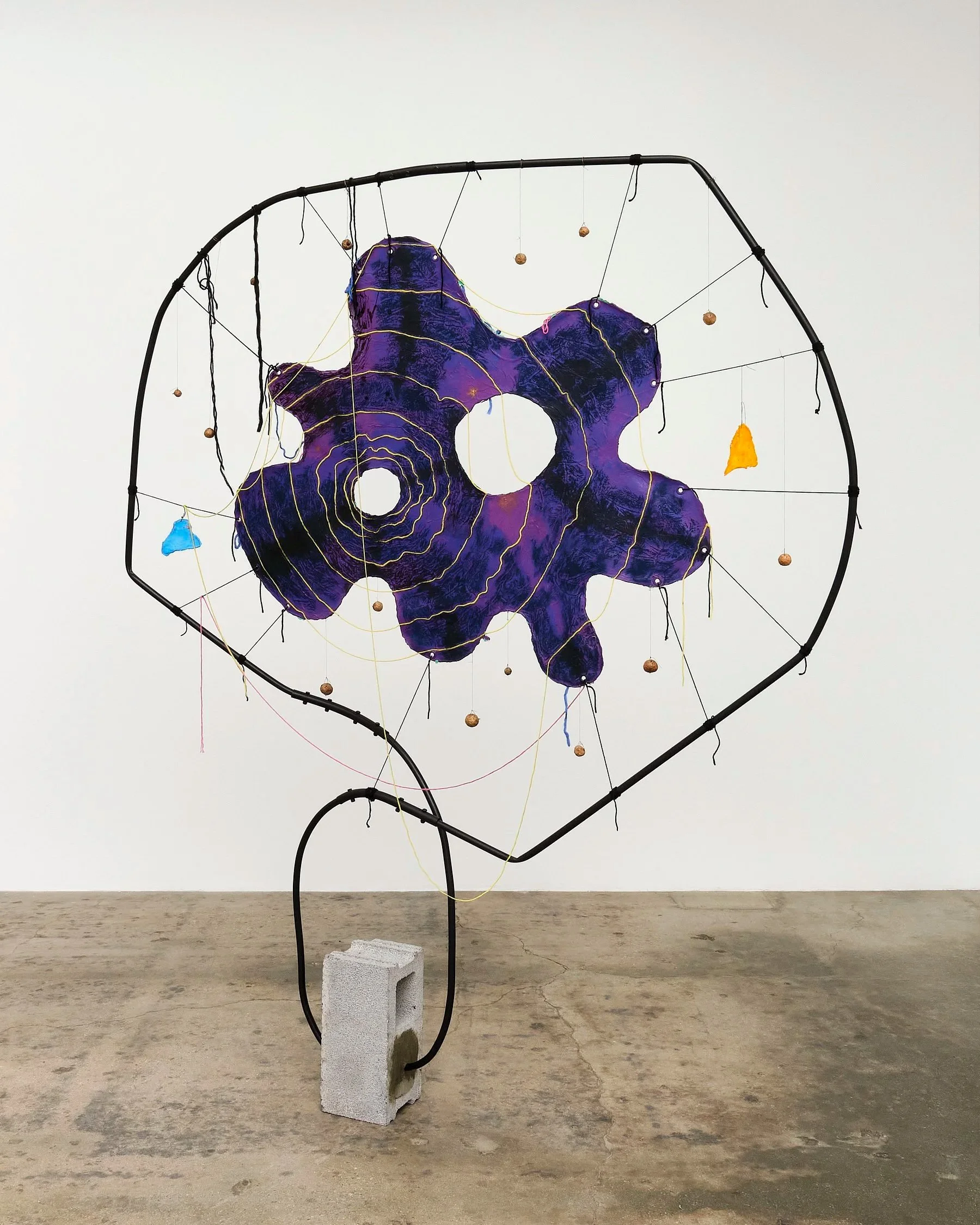 Alternative Entries, 2025 Cement, metal, yarn, acrylic polymer, canvas, pastel, and wasp galls 95 x 72 x 12 inches