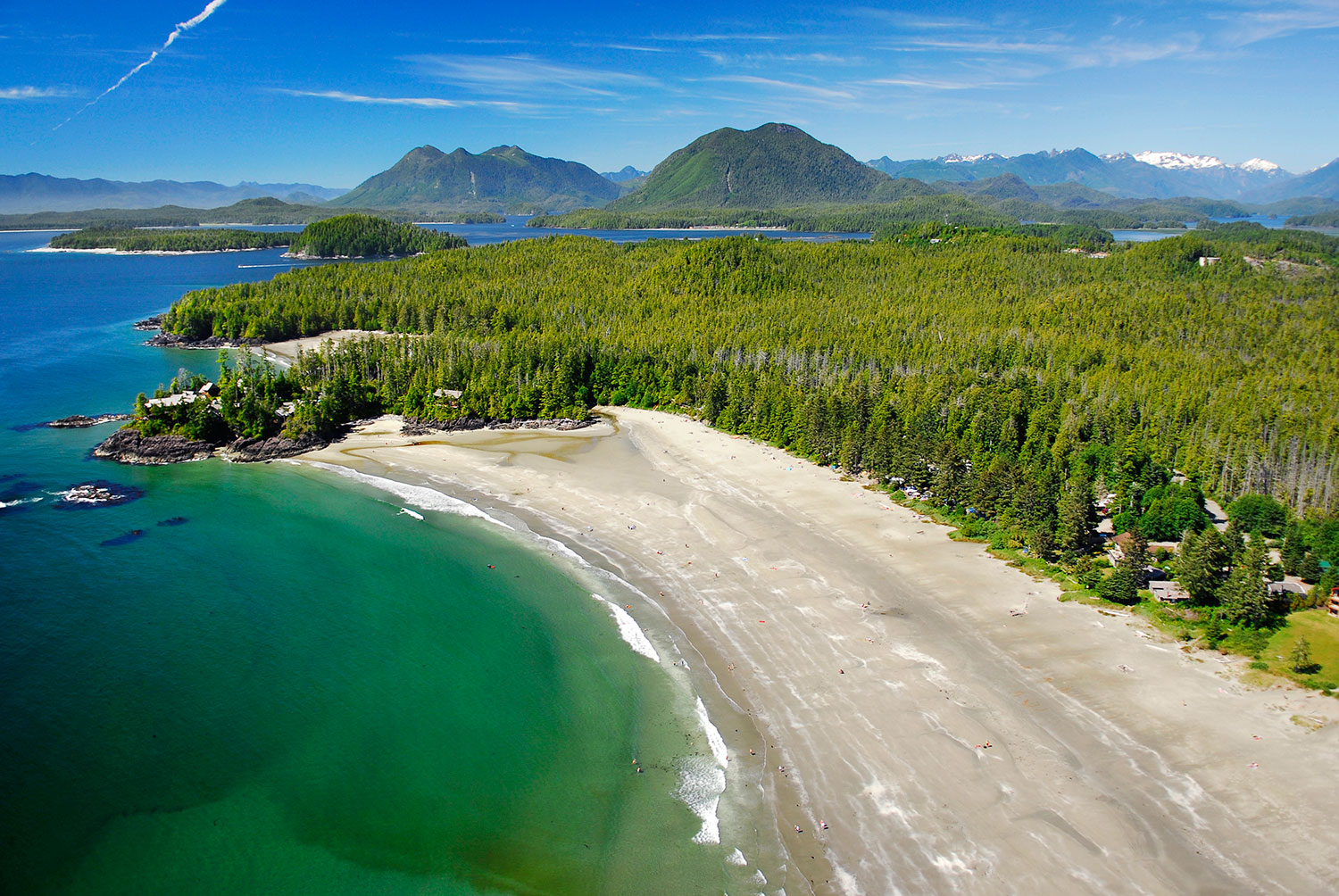 Aerial photo of MacKenzie Beach, Vancouver Island, BC