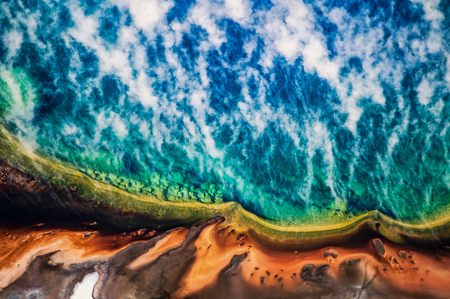 Aerial photo of the Grand Prismatic, Yellowstone Park