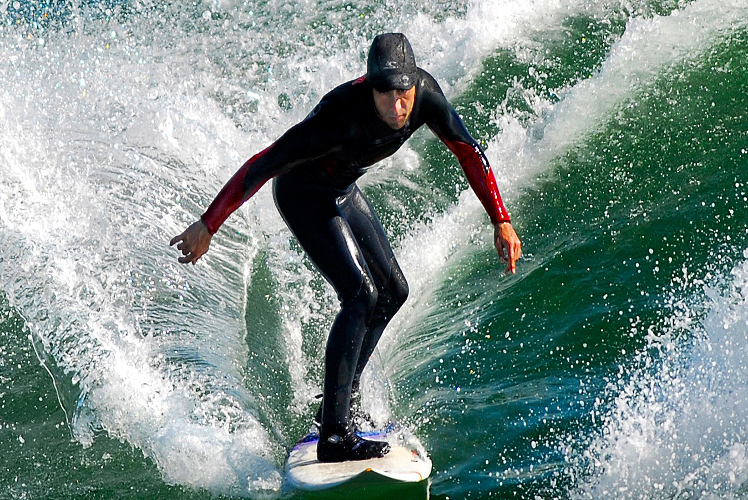 Aerial photo of surfer Tofino, Vancouver Island, BC