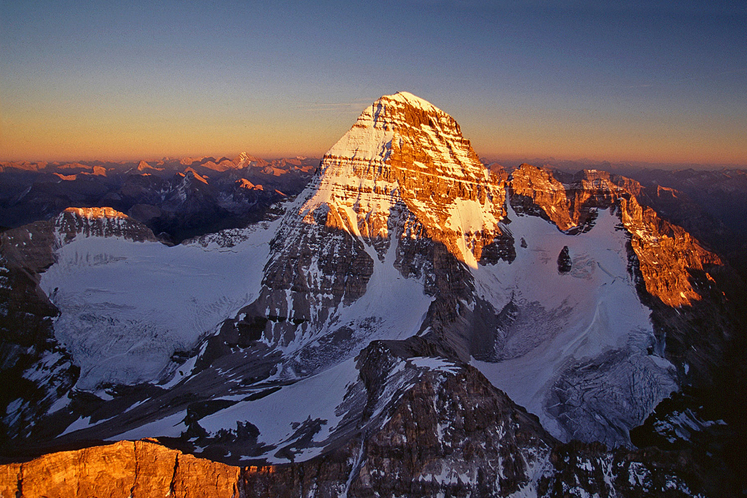 Aerial photo of Mt. Assiniboine, BC