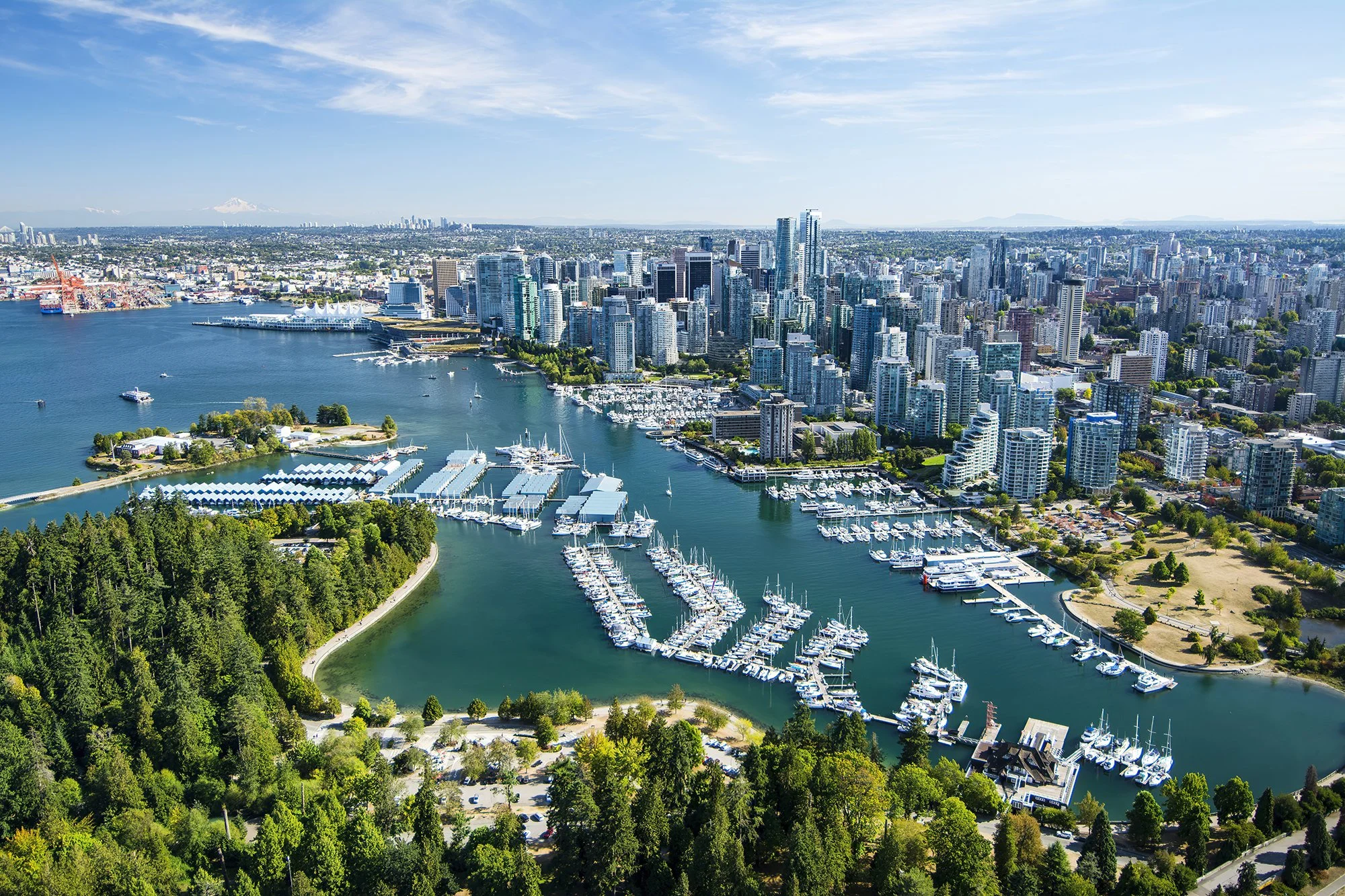 An aerial photo of the ever-beautiful Vancouver, BC, Canada. 