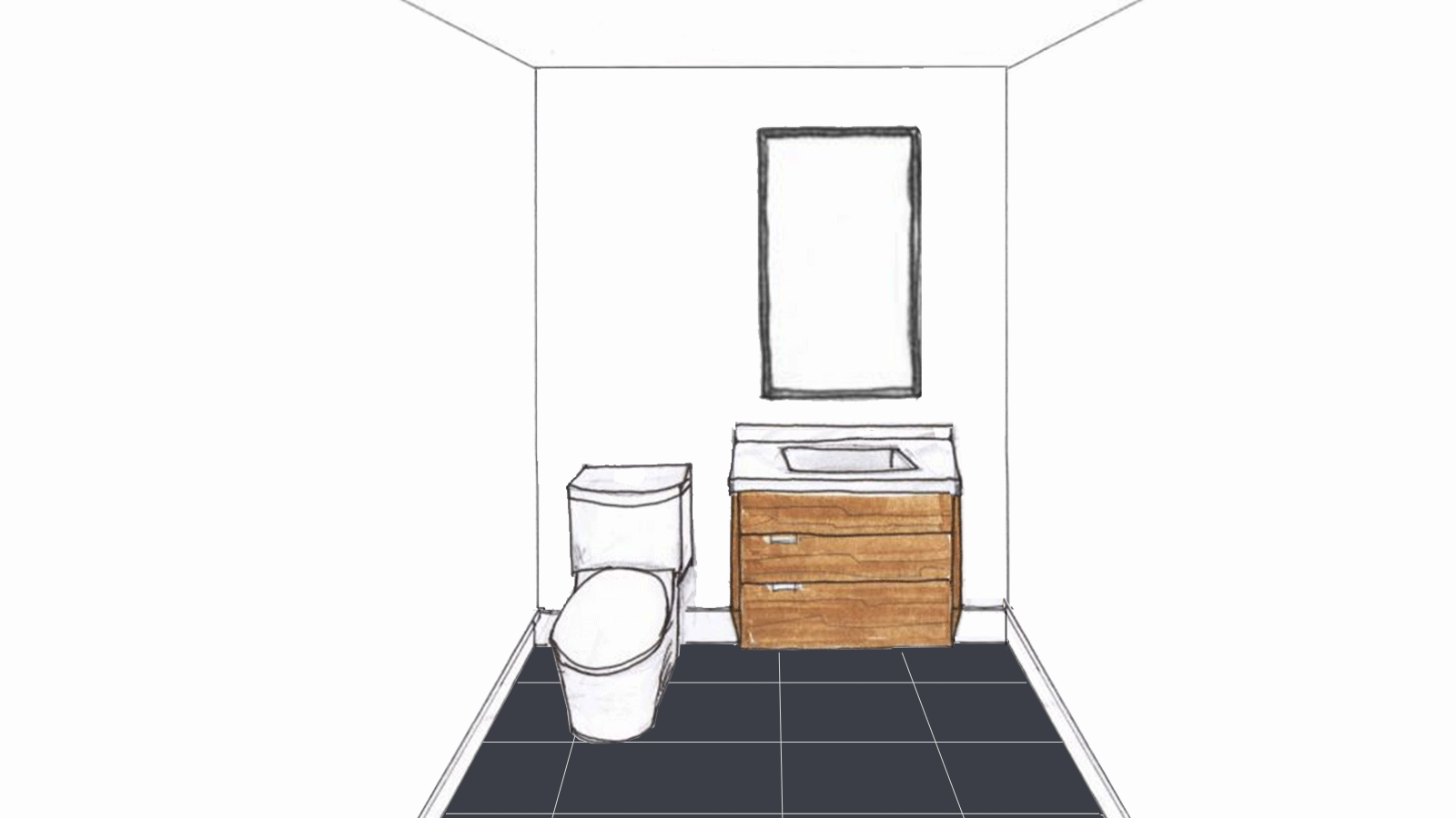 The wallpaper made just as much difference in person as it did in this sketch. #wowzers