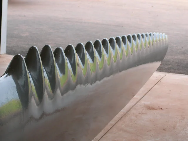 Efficient turbine blade based on Humpback Whale fin by WhalePower .