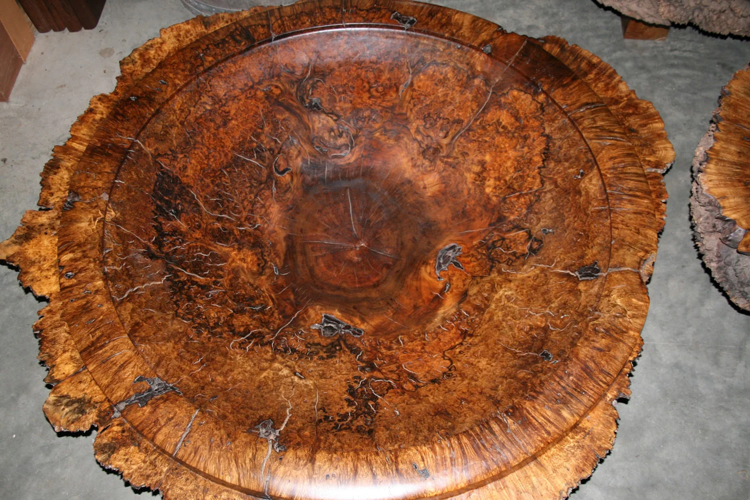 Finished giant walnut bowl by Allan Shope