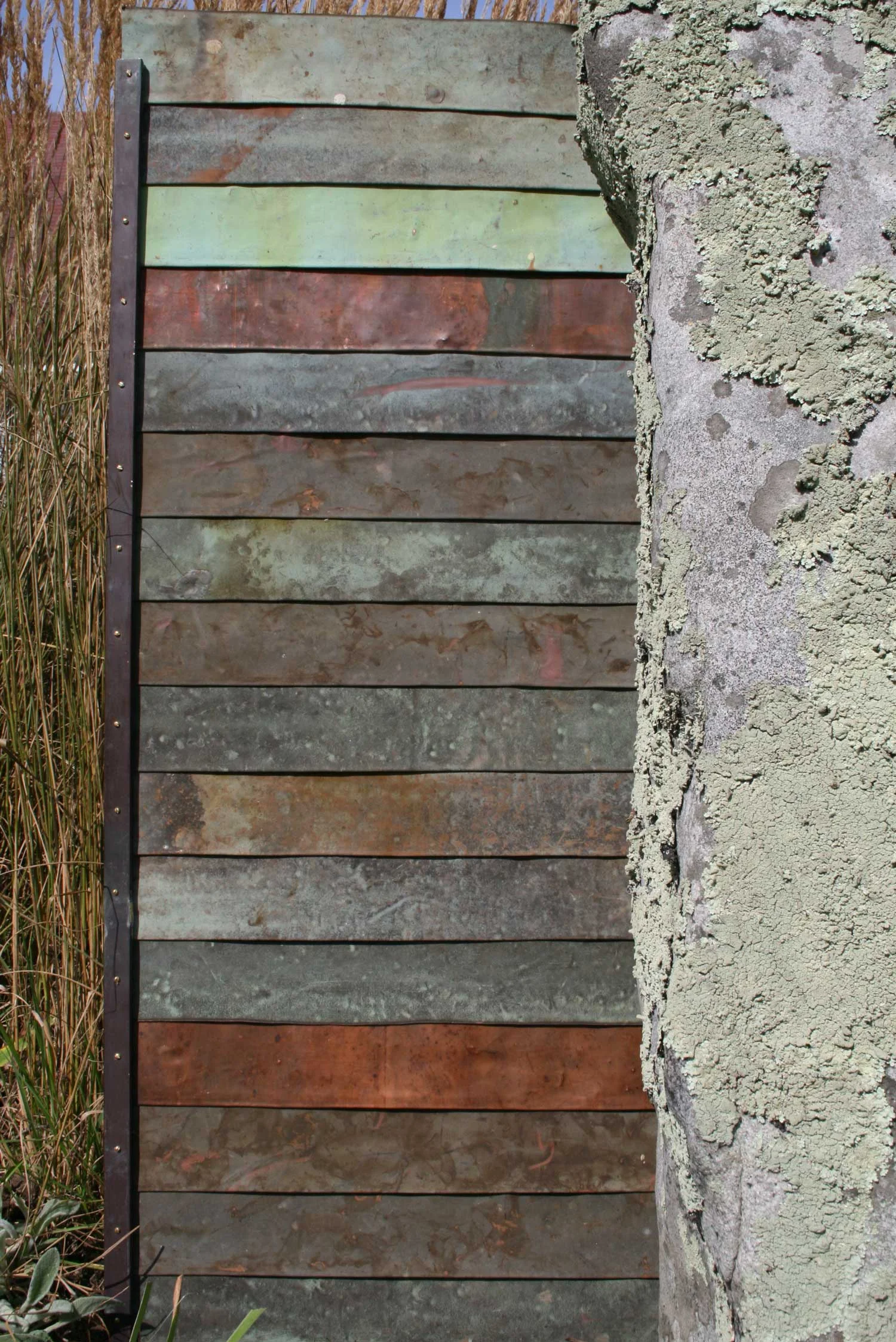 Modern vernacular - reused copper and stone palette for house in Livingston NY