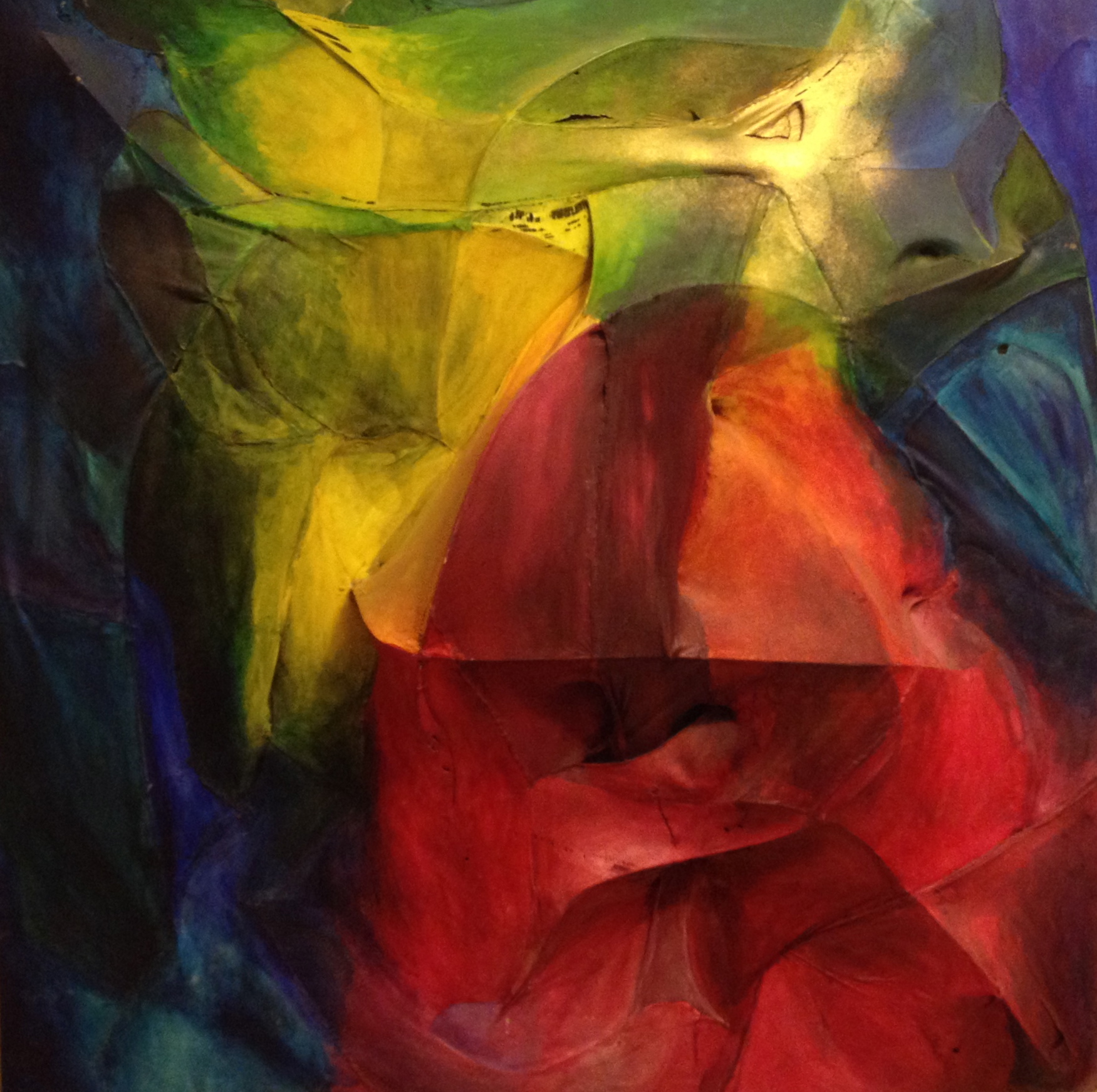 Nylon #1, 2003, acrylic, wire, and nylon tights on wood, 4'x4'