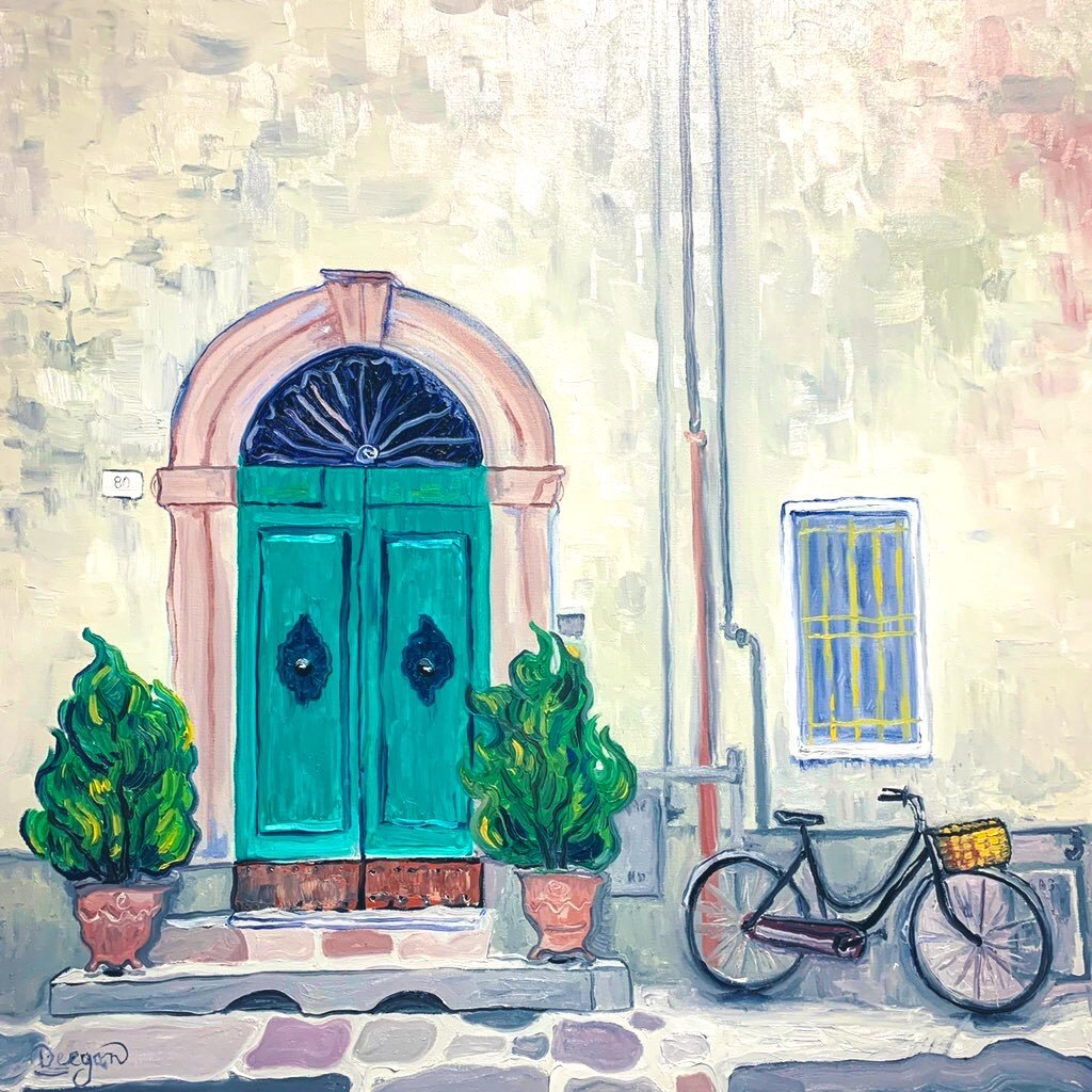 “Tuscan Doors” 30”x30” oil on canvas, 2020