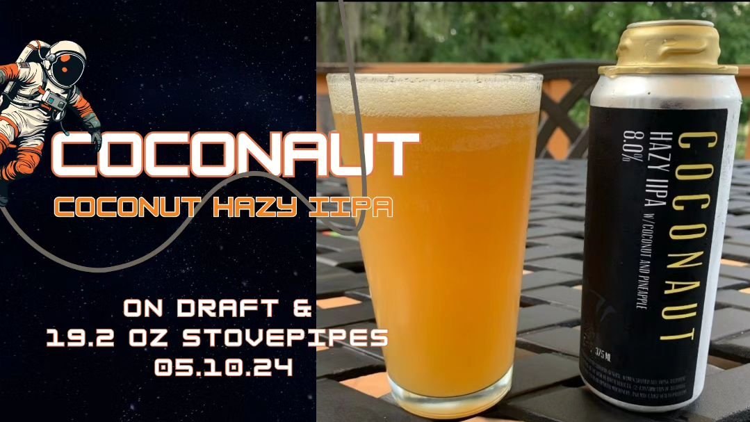 Who's ready to blast off with our seasonal coconut-infused Hazy IPA? Well, suit up - because COCONAUT is dropping Friday @ noon! 👩&zwj;🚀🚀