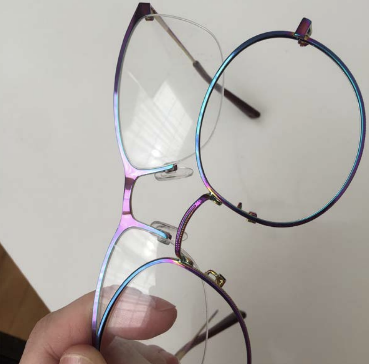 Initial iridescent plating color samples from different suppliers. Each sample was evaluated for its colors, consistency, and quality.