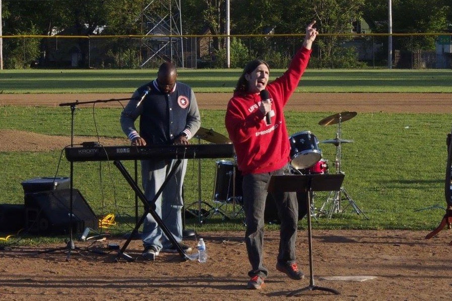 Abundant Life Christian Church in Decatur provided a band and sound system. It takes quite a sound system to amplify a baseball field and neighborhood and it takes quite a worship team to lead such a diverse crowd in worship. Jameson Wheeler and his team brought a powerful time of worship ushering in God's presence worshiping the King of kings with over a hundred others at the ball field! Robert Sampson from Jacksonville joined in on Bass as well!! They were fantastic!