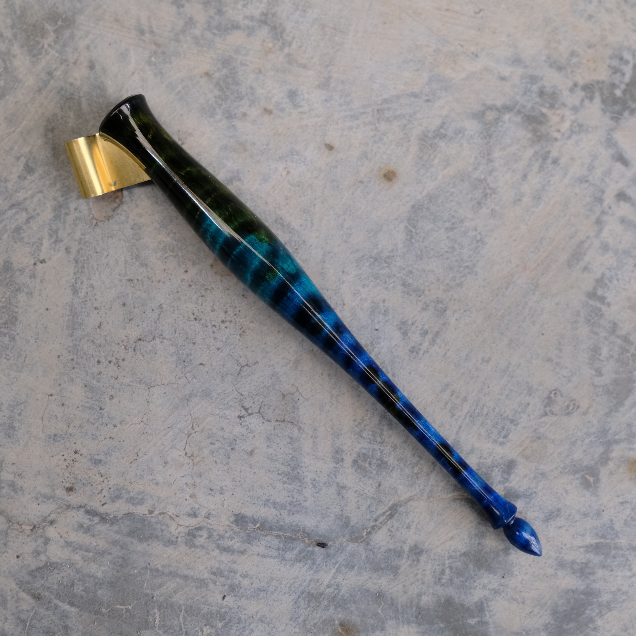 deap-sea-blue-dyed-curly-maple-oblique-pen-holder.jpeg